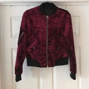 BLANK NYC VELVET BOMBER JACKET